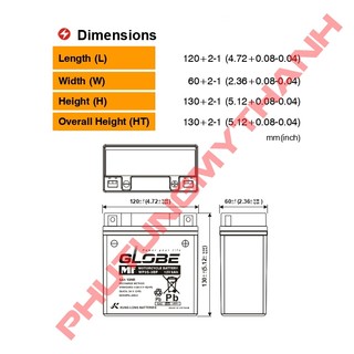 Bình ắc quy GLOBE WP5S-3B ( 12V-6Ah )