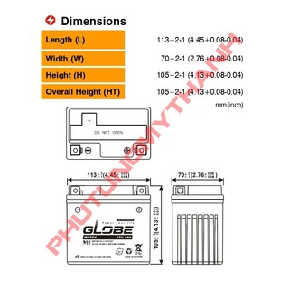 Bình ắc quy GLOBE WTZ5S ( 12v-4.2Ah )