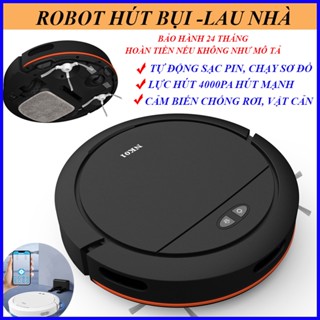 Robot hút bụi lau nhà NK01 tự động sạc pin lực hút  4000PA  cảm biến thông minh bảo hành 24 tháng.