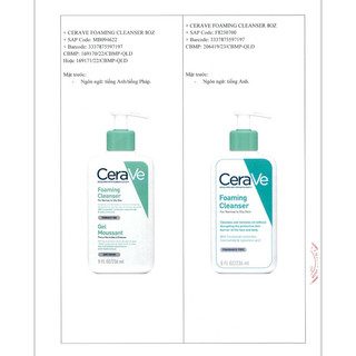 Sữa Rửa Mặt CeraVe Hydrating, Foaming Cleanser