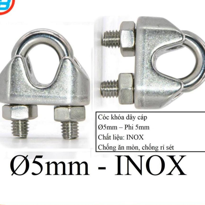 Cóc khóa cáp Phi 5 [ 5mm ] INOX CÁP THÉP Thái Bình Vina