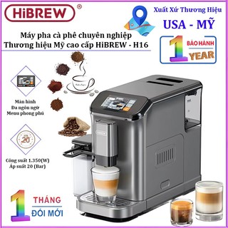 Máy pha cà phê tự động chuyên nghiệp, dùng cho quán cà phê, nhà hàng và khách sạn HiBREW H16
