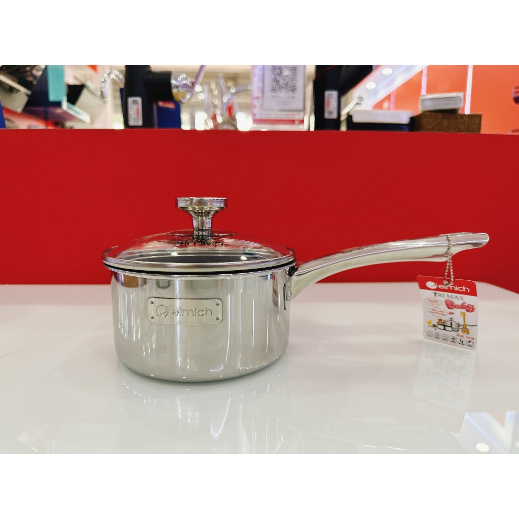 Quánh inox Elmich chống dính nấu bột đáy liền nguyên khối 14cm 3783
