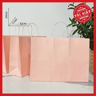 10 túi kraft 120gsm hồng nhạt 32 x 24 x 11 cm