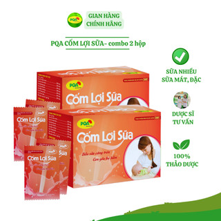 2 Hộp Cốm Lợi Sữa PQA Hỗ Trợ Bổ Khí Huyết, Tăng Chất Lượng Và Giảm Tắc Tia Sữa, Dùng Cho Phụ Nữ Đang Cho Con Bú Hộp 25 G