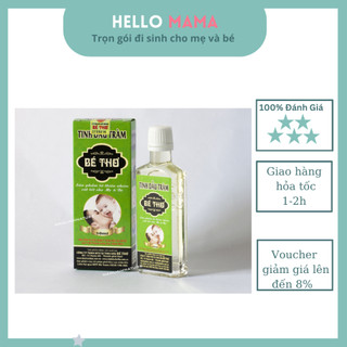 Dầu tràm Bé Thơ  chính hãng  ( chai xanh)- dùng để giữ ấm cho bé, nhỏ vài giọt vảo nước tắm kháng khuẩn-Hellomama