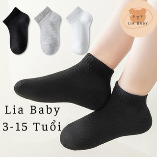 Tất cotton đơn giản trắng đen xám trơn cho bé - vớ trẻ em