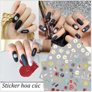 Sticker hoa cúc trang trí móng