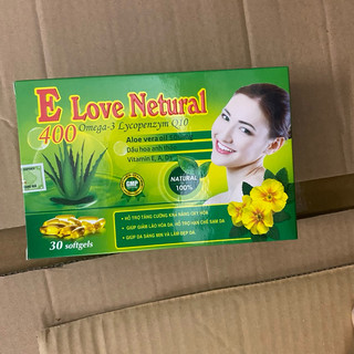 Vitamin e 400iu e love netural hỗ trợ làm đẹp da, trắng sáng da, chống lão hoá - hộp 30 viên
