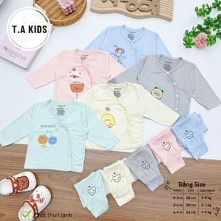Bộ quần áo NỀN MẦU dài tay sơ sinh Minkymom vải thun lạnh petit Cho Bé Trai Gái
