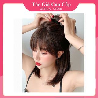 Tóc giả nguyên đầu cúp bầu 35cm_ kèm lưới tóc 6104