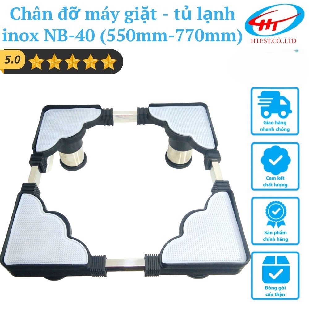 Chân Đỡ Máy Giặt, Tủ Lạnh inox NB – 40 (550mm – 770mm)