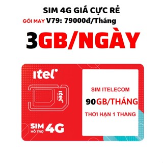 Sim 4G chơi game tẹt ga với 90GB mỗi tháng gói V79- Sim Chuẩn Mạng Itel Vinaphone Siêu Ưu Đãi