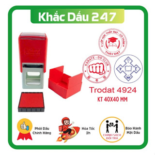 Khắc con dấu logo theo yêu cầu. Dấu TD-V3815 khắc hình tròn kích thước 38mmx38mm