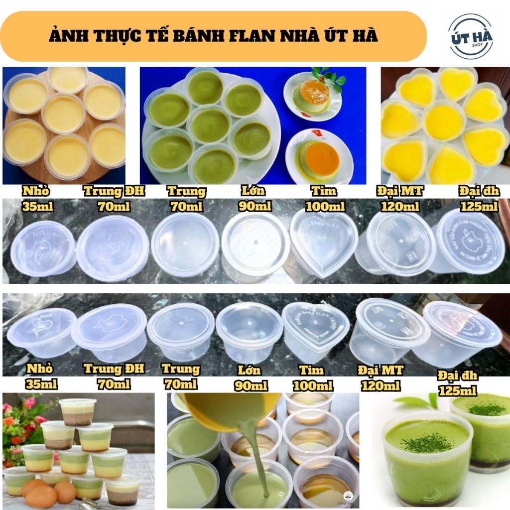 [Rẻ nhất] 50/25/10 Khuôn/hũ làm bánh flan/caramen kèm nắp chịu nhiệt tốt đủ size nhỏ 30ml 55ml 65ml 