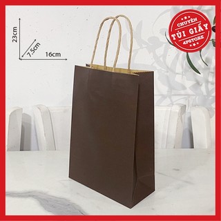 Túi giấy kraft nâu đậm 16x23x7.5cm 120gsm