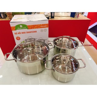 Bộ nồi inox Smartcook elmich 3 chiếc cỡ 16,20,24 cm 2355961