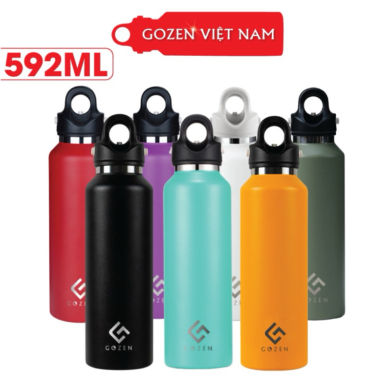 Bình giữ nhiệt Gozen 592ml m USA, inox 304 và 316 chống bám dính vân tay, an toàn.