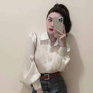 Áo sơ mi Trắng Tay Phồng chất đẹp