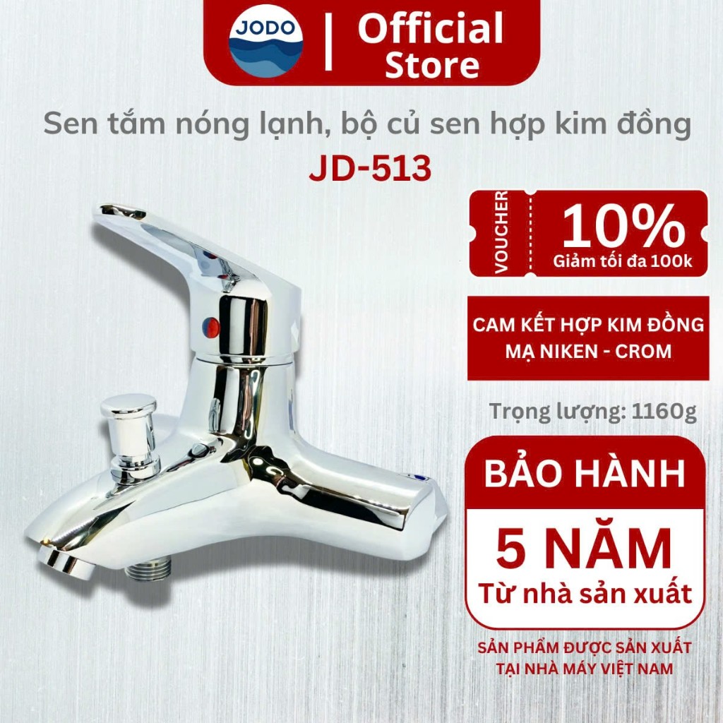 Sen tắm nóng lạnh, bộ củ sen hợp kim đồng,mã JD-513 , JODO VIET NAM