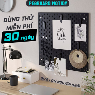 Kệ bảng pegboard MOTIDY để kẹp bàn, chân đứng, treo tường, chất liệu Acrylic cao cấp, size lớn, không gồm phụ kiện để đồ