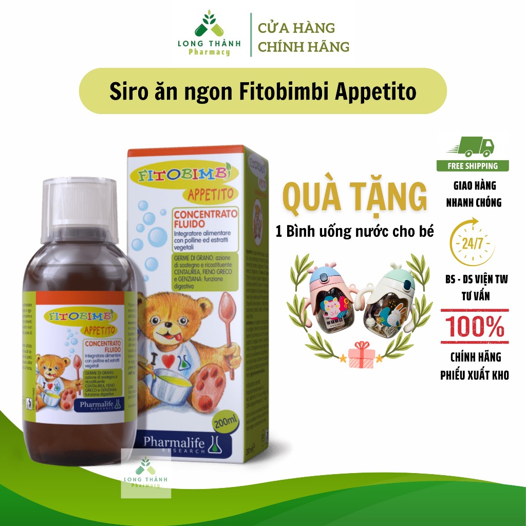 Siro ăn ngon Fitobimbi Appetito - Giúp bé ăn ngon, hỗ trợ tăng cường tiêu hóa, giảm biếng ăn cho bé 