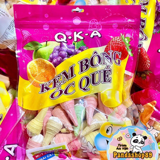 Kem ốc quế Q.K.A, kẹo kem bông ốc quế, kẹo bông gòn marshmallow