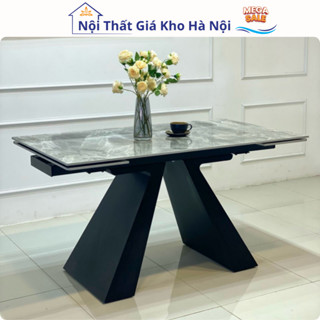 Bàn Ăn Mặt Đá Mở Rộng Thông Minh Cao Cấp Chân A, Nhập Khẩu Cao Cấp Hiện Đại, Free Ship Hà Nội