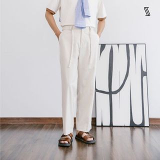  Quần âu cạp chun ẩn ống suông nam SSSTUTTER linen thoáng mát đã xử lí tôn dáng LE LINEN TROUSERS 