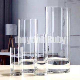 Bình Bông Lọ Hoa D12XH30Cm - Bình Hoa Thủy Tinh Trụ Tròn