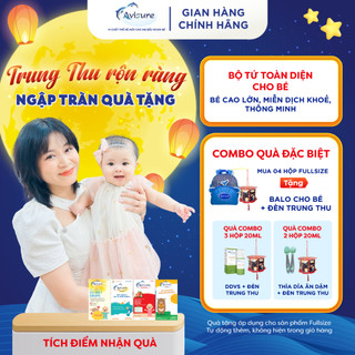 Tích điểm - Bộ tứ Avisure sắt hữu cơ, D3K2 DHA tinh khiết, kẽm sinh học cho bé ăn ngủ ngon, thông minh, cao lớn