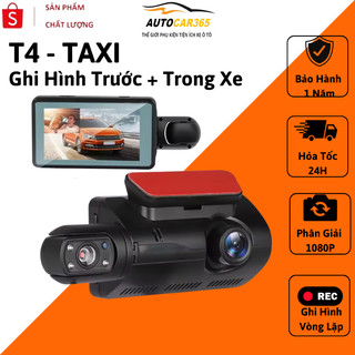 Camera hành trình ô tô, Cam hành trình ô tô 2 chiều Trước + Trong xe độ phân giải cao 1080P BH 12T