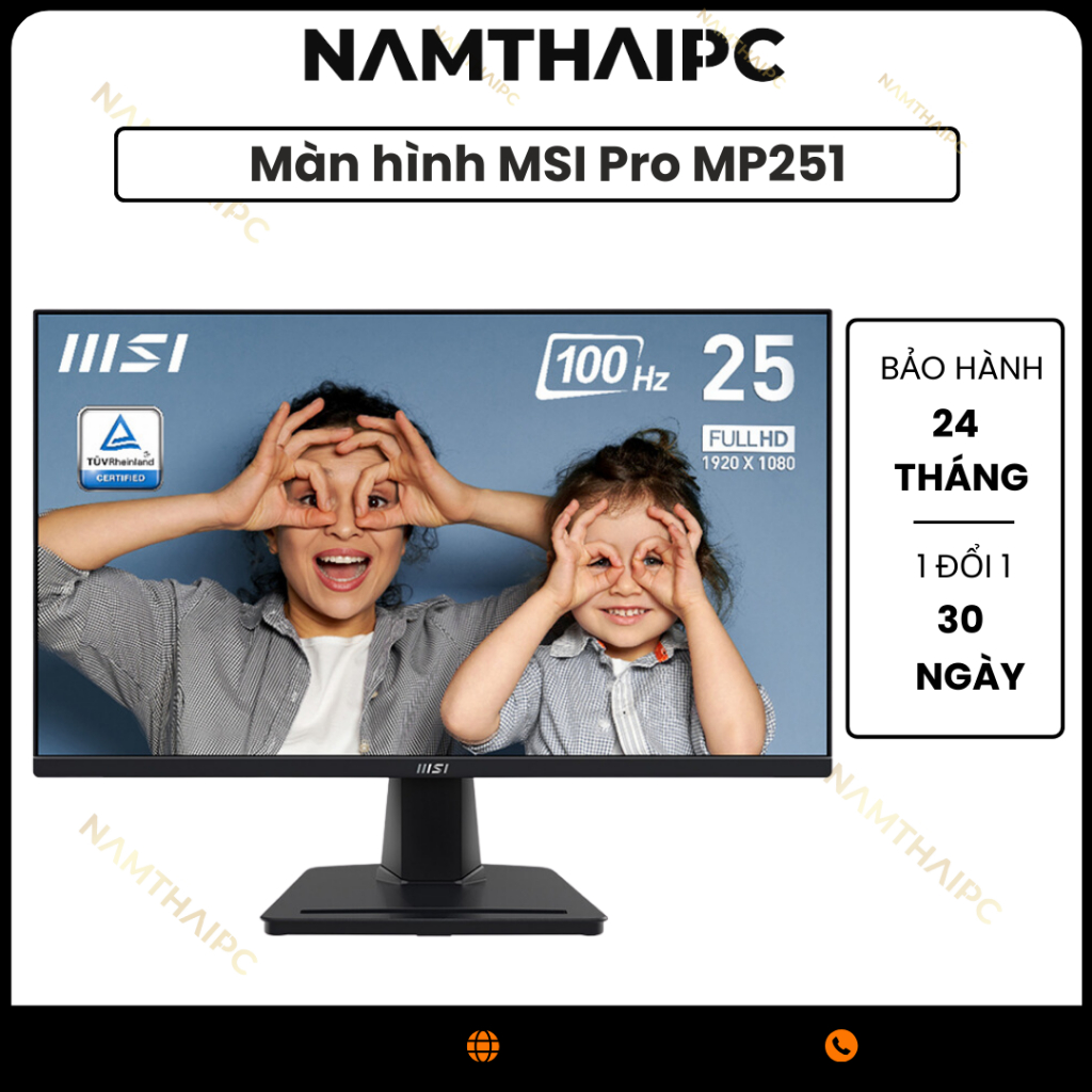 Màn hình máy tính MSI PRO MP251 / MP252 24.5 inch FHD IPS 100Hz Chính Hãng- Bảo hành 24 tháng, NEW
