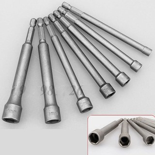 Bộ khẩu vặn ốc lục giác ❤️FREESHIP❤️ Bộ 7 đầu khẩu lục giác loại dài gắn máy khoan - đầu tuýp vặn ốc chuôi lục
