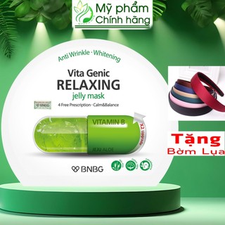 Mặt Nạ BNBG Xanh Lá [HỘP 10 MIÊNG TẶNG BỜM] Vita Genic Relaxing Jelly Mask Vitamin B Hỗ Trợ Phục Hồi Da 30ml