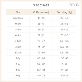 [ Nous ] Set bodysuit cho bé từ sơ sinh đến 12 tháng