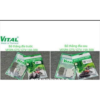 Bố thắng đĩa sau + trước VESPA GTV, GTS ,GTS 125 hiệu VITAL - Má phanh xe máy, bố thắng đĩa VITAL chính hãng Thái lan