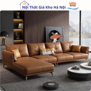 Sofa góc l cao cấp - sofa da góc l bọc da cho phòng khách free ship hn và tphcm
