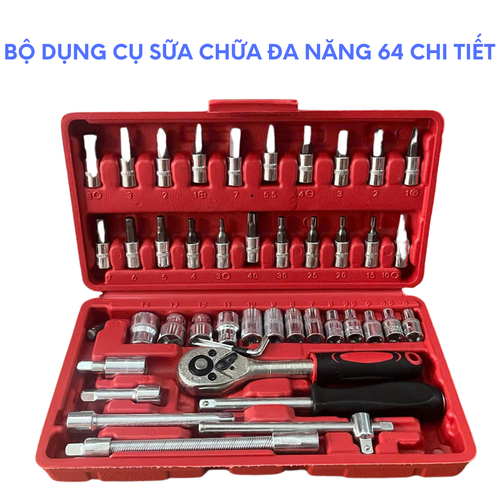 Bộ dụng cụ 46 chi tiếc,bộ dụng cụ sửa chữa ô tô xe máy, bộ dụng cụ đa năng 46 chi tiết