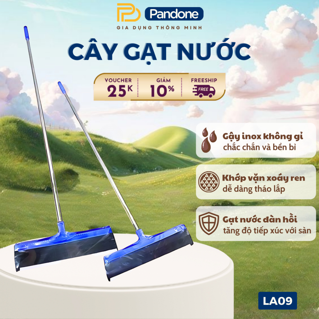 Cây cào nước đẩy nước gạt nước inox làm khô sạch sàn nhà sân nhà ngập nước nhà vệ sinh nhà tắm