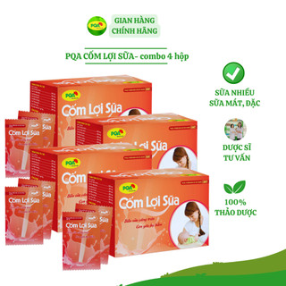 4 Hộp Cốm Lợi Sữa PQA Hỗ Trợ Bổ Khí Huyết, Tăng Chất Lượng Và Giảm Tắc Tia Sữa, Dùng Cho Phụ Nữ Đang Cho Con Bú Hộp 25 G