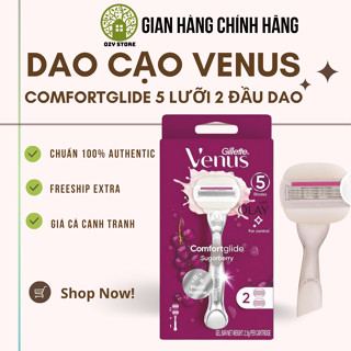   Hàng Úc - Có che tên  Dao cạo nữ Gillette Venus Olay gồm 5 lưỡi dao với 2 đầu thay thế có tinh chất Vitamin E 