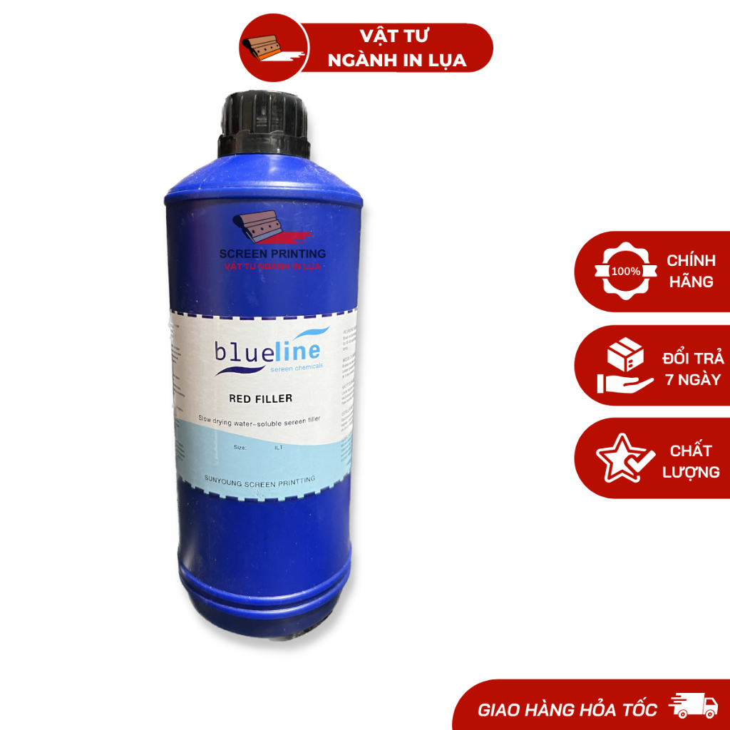 Keo đỏ dán viền khung nhôm, keo đỏ phụ bìa in lụa thương hiệu Blue Line