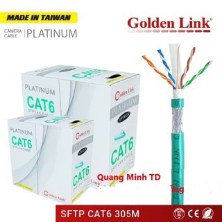 Cáp mạng 1m, 2m, 3m, 4m, 5m, 6m, 7m golden link sftp cat6 chống nhiễu taiwan màu xanh lá