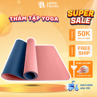 Thảm Tập Yoga 2 Lớp TPE Chống Trơn Trượt, Thảm Tập Gym Chống Trượt ĐỊnh Tuyến Chống Thấm Mồ Hôi Hiệu Quả