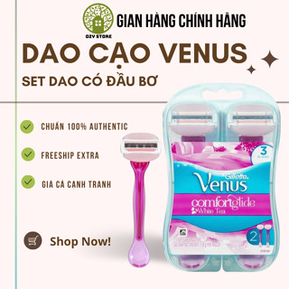 Dao cạo lông nữ có đầu bơ dành cho phái nữ Gillette Venus set 2 dao cạo và không đầu bơ set 3 dao(hàng Úc,đủ bill)