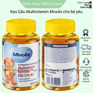 Kẹo Gấu Mivolis Mutivitamin HÀNG ĐỨC cho Bé, Thơm Ngon Bổ Hương Trái Cây