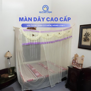 Màn dây cao cấp tuyn lạnh loại 1 có cửa có diềm hàng dày dặn - xưởng màn quỳnh anh