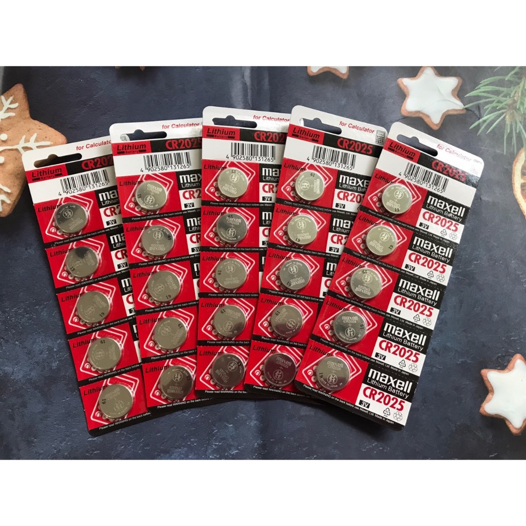 GIÁ BUÔN COMBO 5 Vỉ = 25 viên pin Maxell CR2025 2025 Nhật