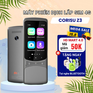 Máy phiên dịch thông minh CORISU Z3 lắp đươc SIM 4G, dịch đàm thoại, dịch ảnh AI 138 ngôn ngữ - Bảo hành 12 tháng